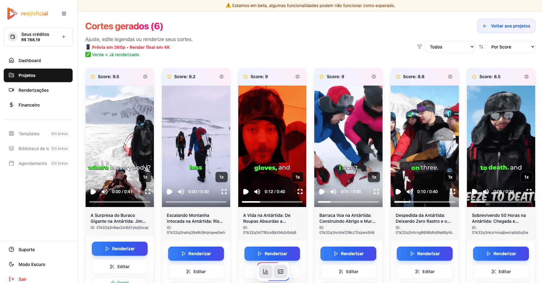 2. See the generated clips